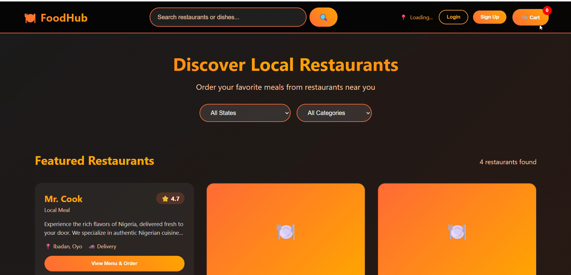 FoodHub Screenshot 1